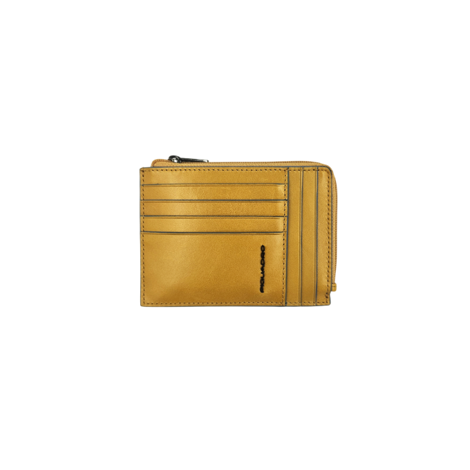 Чехол для кредитных карт PIQUADRO BLUE SQUARE шафрановый, натуральная кожа PU1243B2R/G