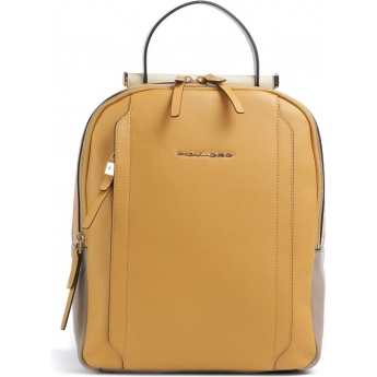 Рюкзак женский PIQUADRO CIRCLE CA5566W92/GBE шафрановый/бежевый кожа