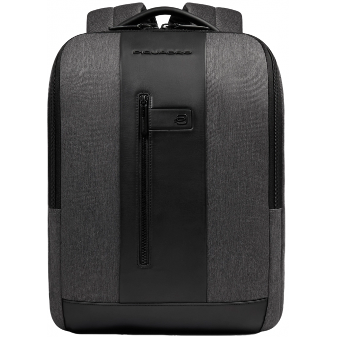 Рюкзак мужской PIQUADRO BRIEF2 серый/черный нейлон/натуральная кожа CA4818BR2/GRN