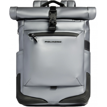 Рюкзак мужской PIQUADRO C20W CA6291C2OWS/MGR роллтоп серебристый/черный полиуретан