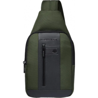 Рюкзак слинг мужской PIQUADRO CA4536BR2/VE2 хаки ткань/натуральная кожа