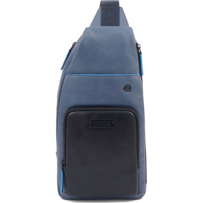 Рюкзак слинг PIQUADRO BLUE SQUARE REVAMP темно-синий/синий кожа CA5577B2V/BLBL